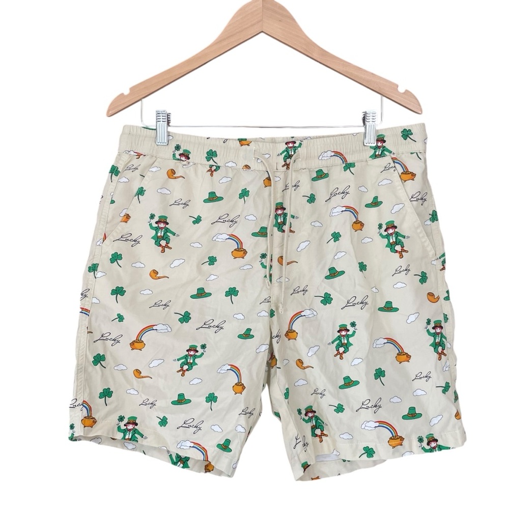 Denim & Flower Ricky Singh Luck O’ The Irish Novelty Print Shorts Size 34